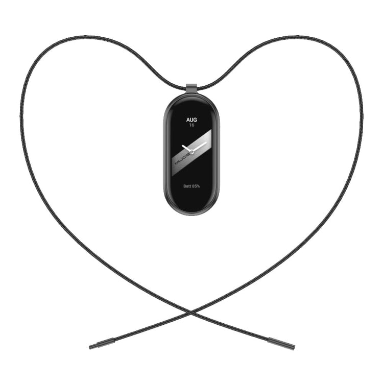 For Xiaomi Smart Band 10 / 9 / 8 Mijobs Stainless Steel Buckle Wax Rope Necklace(Black)