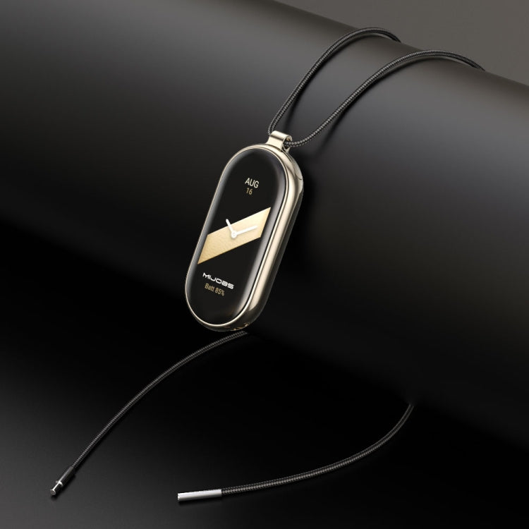 For Xiaomi Smart Band 10 / 9 / 8 Mijobs Stainless Steel Buckle Wax Rope Necklace(Black+Light Gold)