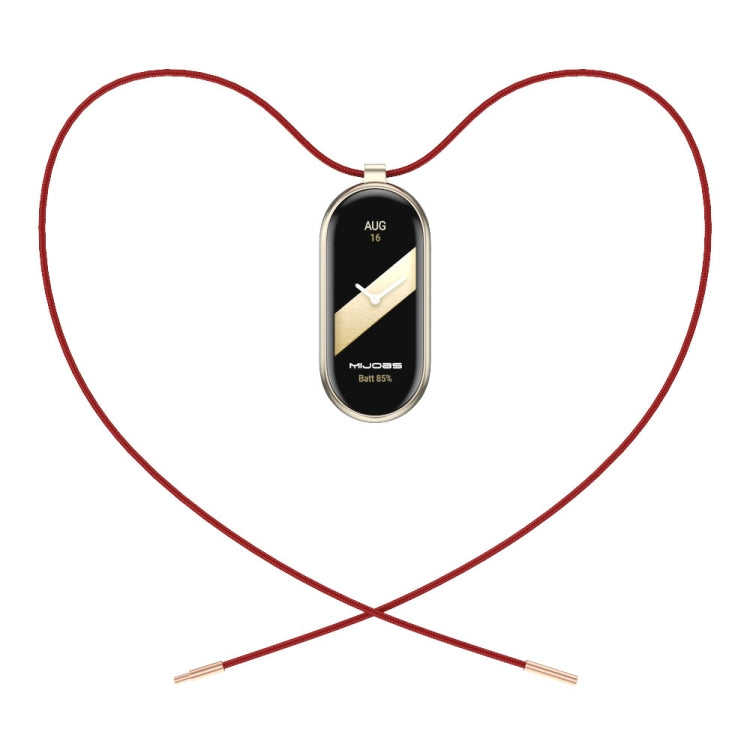 For Xiaomi Smart Band 10 / 9 / 8 Mijobs Stainless Steel Buckle Wax Rope Necklace(Red+Light Gold)