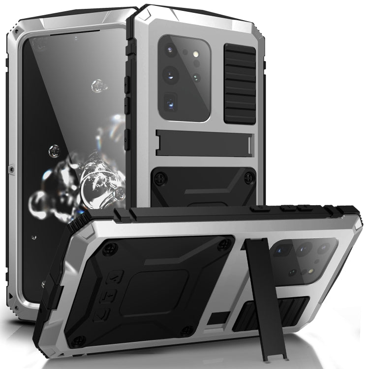 For Samsung Galaxy S20 Plus R-JUST Water-resistant Shockproof Dustproof Metal + Silicone Protective Case(Silver)