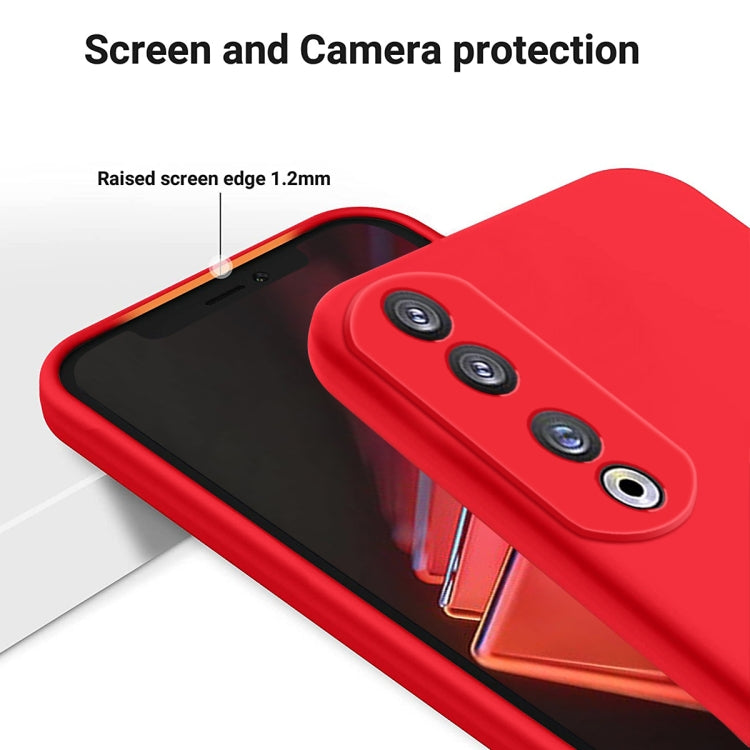 For Honor 90 Pro Pure Color Liquid Silicone Shockproof Phone Case(Red)