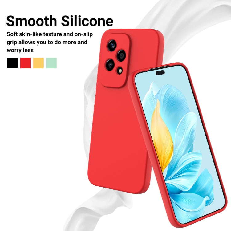 For Honor 200 Lite Global Solid Color Liquid Silicone Dropproof Full Coverage Phone Case(Red)