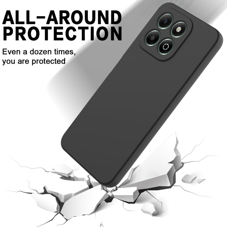 For Honor X6b 4G Solid Color Liquid Silicone Dropproof Full Coverage Phone Case(Black)