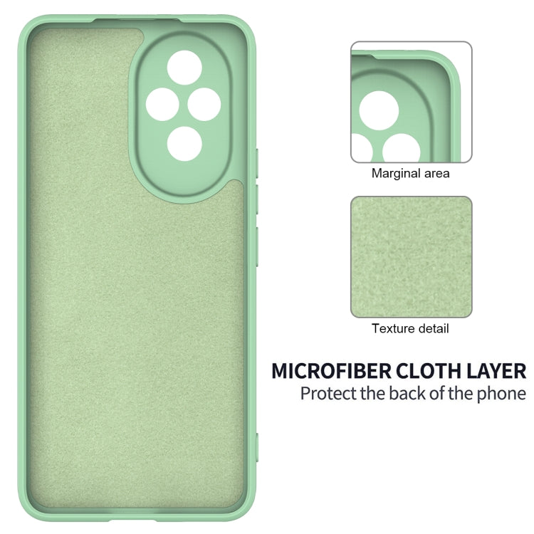 For Honor 200 Pro Solid Color Liquid Silicone Dropproof Full Coverage Phone Case(Green)