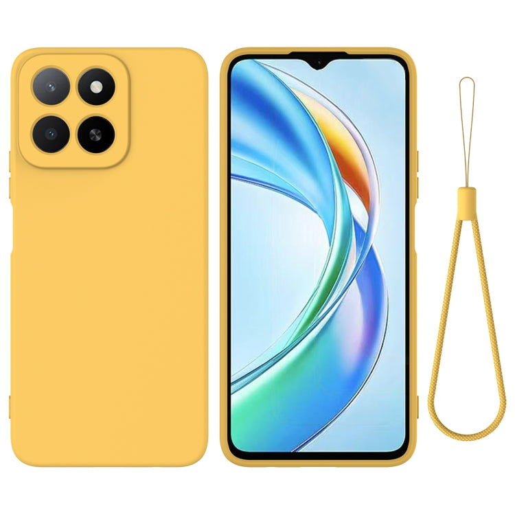 For Honor X5b / X5b Plus Solid Color Liquid Silicone Dropproof Full Coverage Phone Case(Yellow)