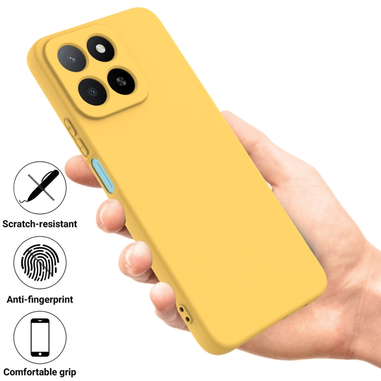 For Honor X5b / X5b Plus Solid Color Liquid Silicone Dropproof Full Coverage Phone Case(Yellow)