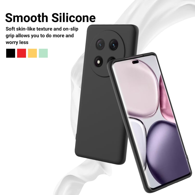 For Honor X9c / X60 Pro 5G Solid Color Liquid Silicone Dropproof Full Coverage Phone Case(Black)