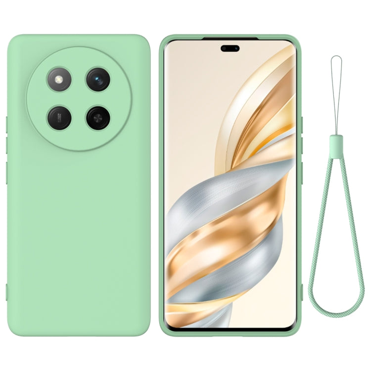 For Honor X60 Pro Solid Color Liquid Silicone Dropproof Full Coverage Phone Case(Green)