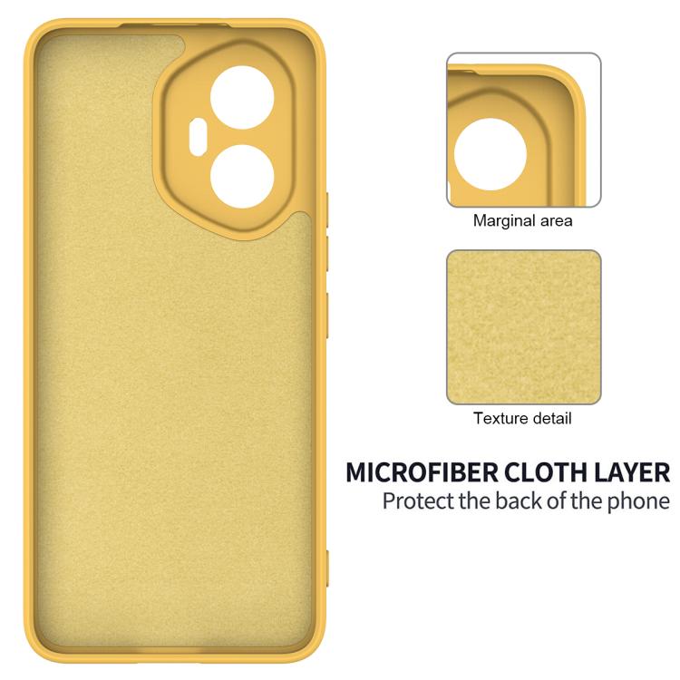 For Honor 300 Solid Color Liquid Silicone Dropproof Full Coverage Phone Case(Yellow)