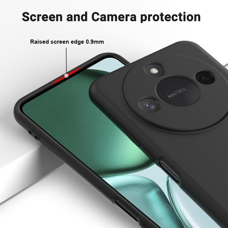 For Honor X9c Smart / X60 Solid Color Liquid Silicone Dropproof Full Coverage Phone Case(Black)