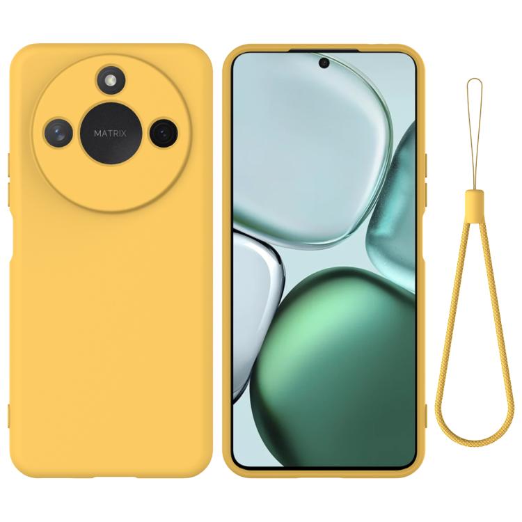 For Honor X9c Smart / X60 Solid Color Liquid Silicone Dropproof Full Coverage Phone Case(Yellow)