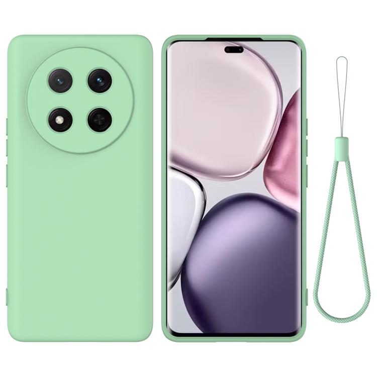 For Honor Magic7 Lite Solid Color Liquid Silicone Dropproof Full Coverage Phone Case(Green)
