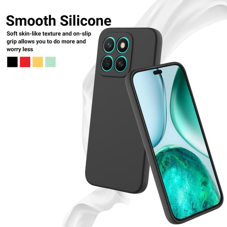 For Honor X8c 4G Solid Color Liquid Silicone Dropproof Full Coverage Phone Case(Black)