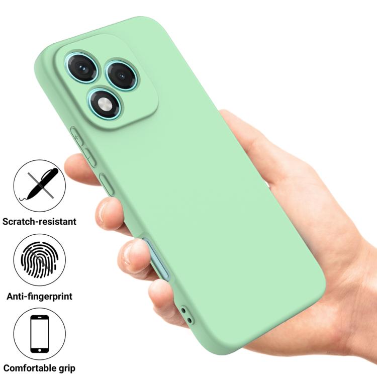 For Honor 400 Lite Global Solid Color Liquid Silicone Dropproof Full Coverage Phone Case(Green)