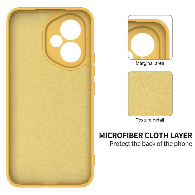 For Honor 400 Global 156.5mm Solid Color Liquid Silicone Dropproof Full Coverage Phone Case(Yellow)