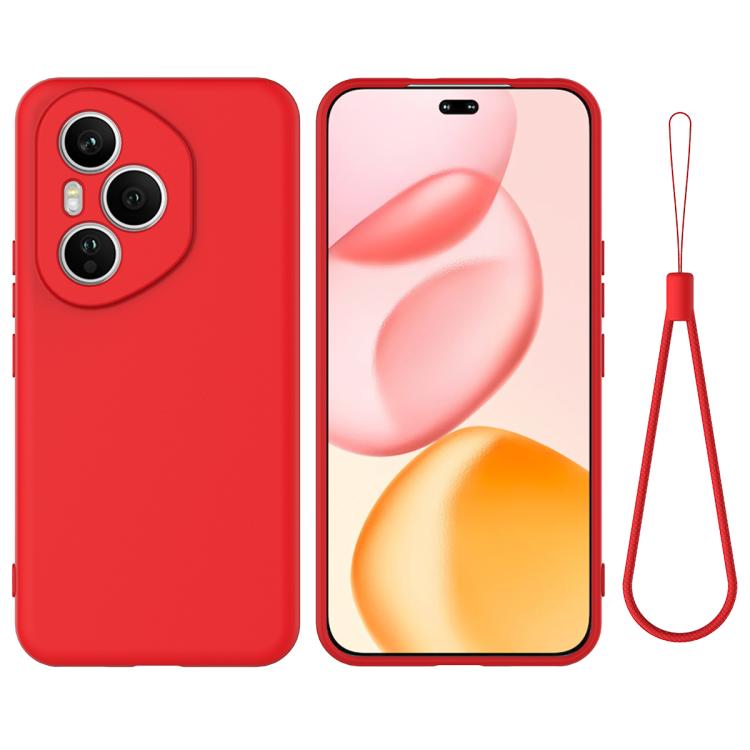 For Honor 400 Pro Global 160.8mm Solid Color Liquid Silicone Dropproof Full Coverage Phone Case(Red)