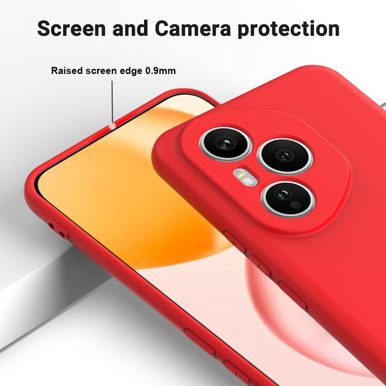 For Honor 400 Pro Global 160.8mm Solid Color Liquid Silicone Dropproof Full Coverage Phone Case(Red)