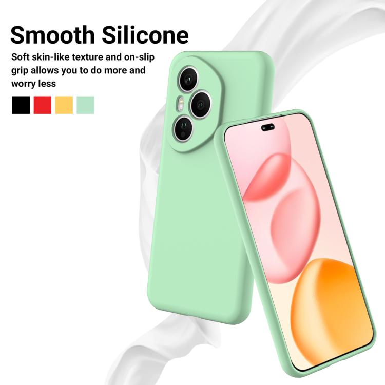 For Honor 400 Pro Global 160.8mm Solid Color Liquid Silicone Dropproof Full Coverage Phone Case(Green)