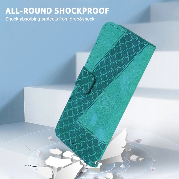 For Google Pixel 9 Pro 7-shaped Embossed Leather Phone Case(Green) - Google Cases by PMC TechLife | Online Shopping South Africa | PMC TechLife | Buy Now Pay Later Mobicred