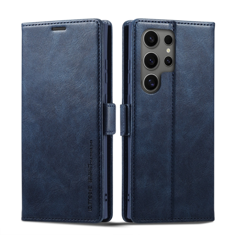 For Samsung Galaxy S24 Ultra LC.IMEEKE RFID Anti-theft Leather Phone Case(Blue)