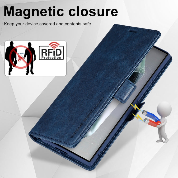 For Samsung Galaxy S24 Ultra LC.IMEEKE RFID Anti-theft Leather Phone Case(Blue)
