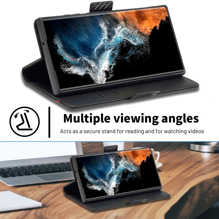 For Samsung Galaxy S24 Ultra 5G LC.IMEEKE Carbon Fiber Leather Phone Case(Vertical Black) - free shipping - PMC Jewellery - Order now!