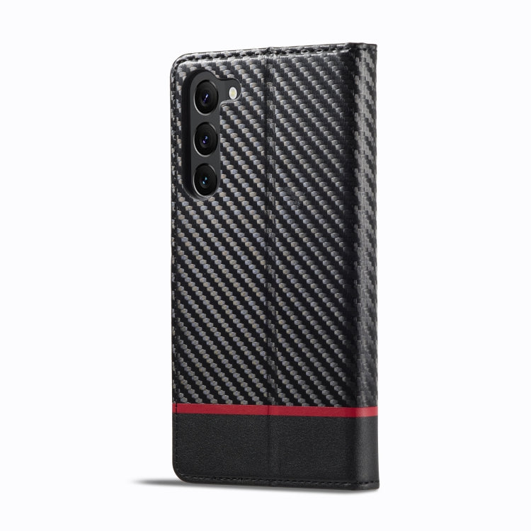 For Samsung Galaxy S24 5G LC.IMEEKE Carbon Fiber Leather Phone Case(Horizontal Black)