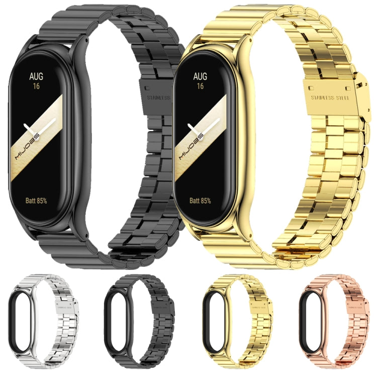 For Xiaomi Mi Band 8 Mijobs Plus Case Bamboo Buckle Metal Watch Band(Black) - free shipping - PMc TechLife - Order now!