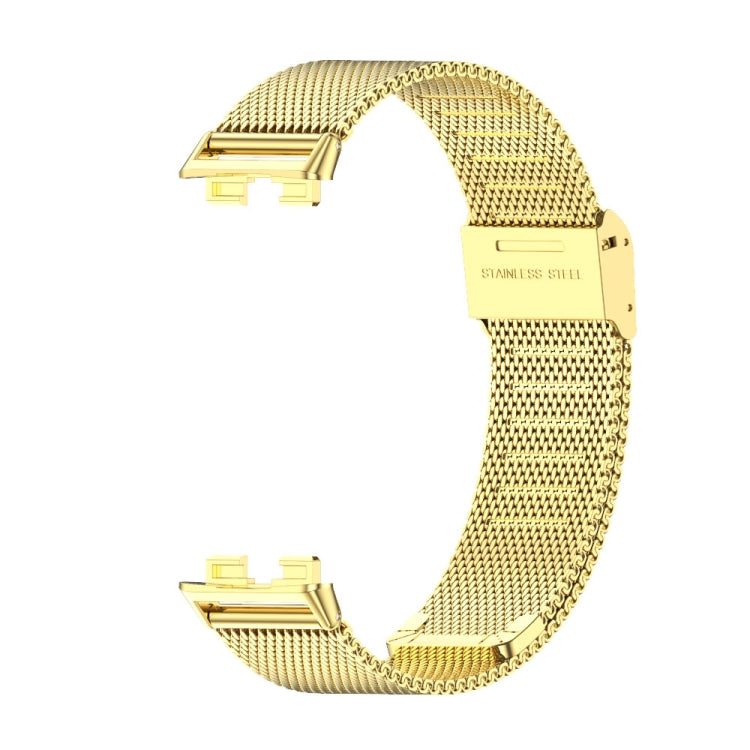 For Huawei Band 8 / 9 / 10 Mijobs Milan Buckle Stainless Steel Watch Band(Gold)