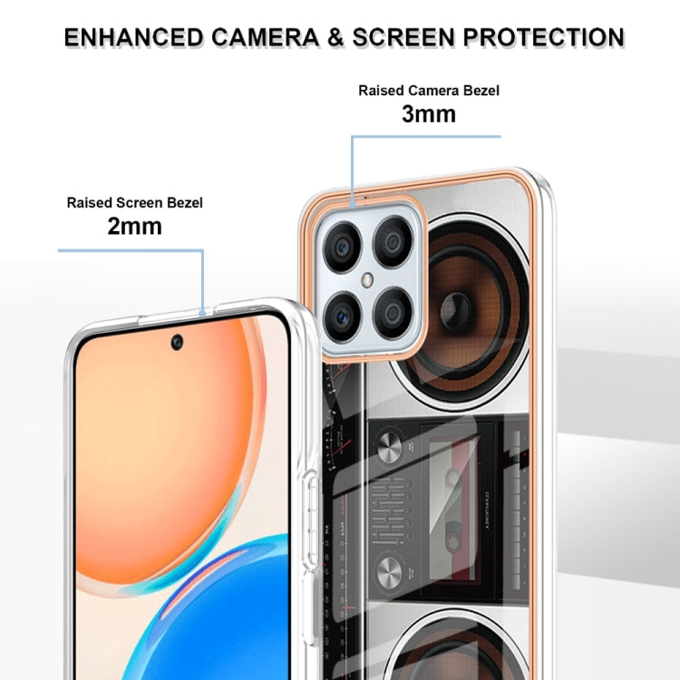 For Honor X8 4G Electroplating Marble Dual-side IMD Phone Case(Retro Radio) - free shipping - PMC TechLife - Order now!