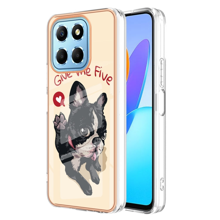 For Honor X8 5G / X6 4G Electroplating Marble Dual-side IMD Phone Case(Lucky Dog)