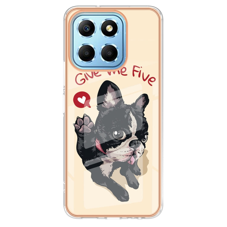 For Honor X8 5G / X6 4G Electroplating Marble Dual-side IMD Phone Case(Lucky Dog)