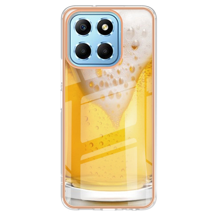 For Honor X8 5G / X6 4G Electroplating Marble Dual-side IMD Phone Case(Draft Beer)