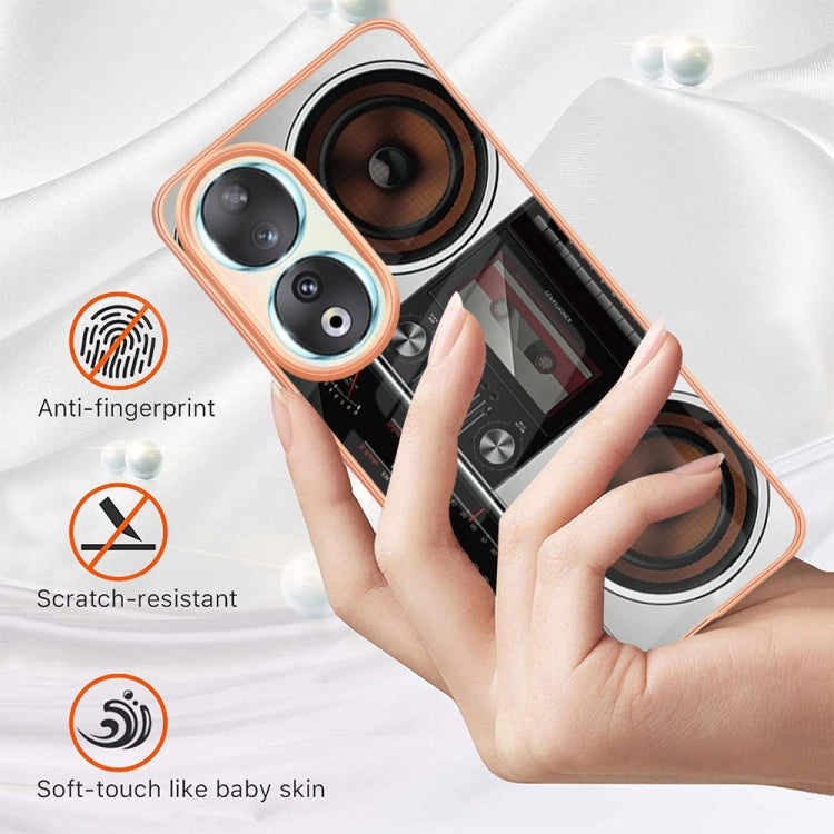 For Honor 90 5G Electroplating Marble Dual-side IMD Phone Case(Retro Radio) - Honor Cases by PMC TechLife | Online Shopping South Africa | PMC TechLife | Buy Now Pay Later Mobicred