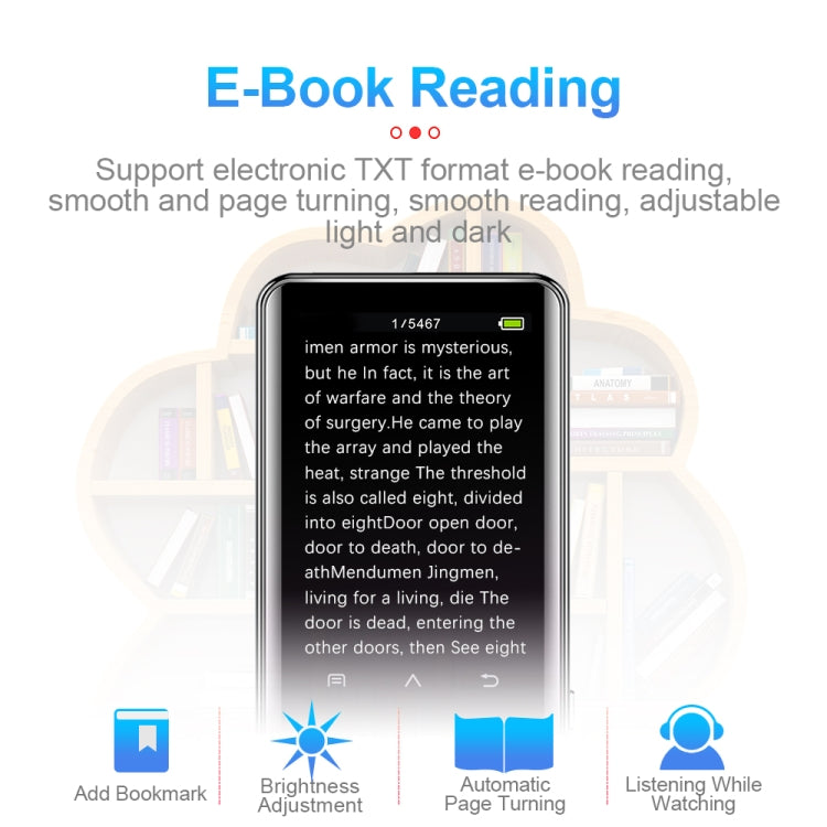 JNN M13 1.8 Inch LCD Screen Touch HiFi MP3 Player, Memory:8GB(Without Bluetooth)