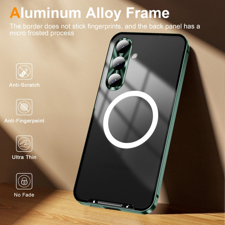 For Samsung Galaxy S24 FE 5G MagSafe Magnetic Frosted Metal Phone Case(Green)