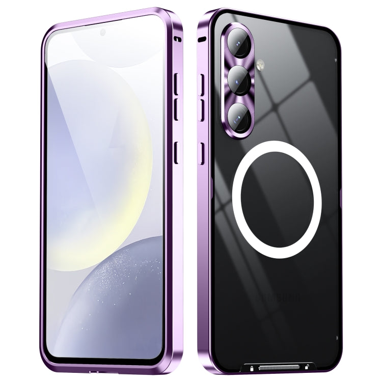 For Samsung Galaxy S24 FE 5G MagSafe Magnetic Frosted Metal Phone Case(Purple)