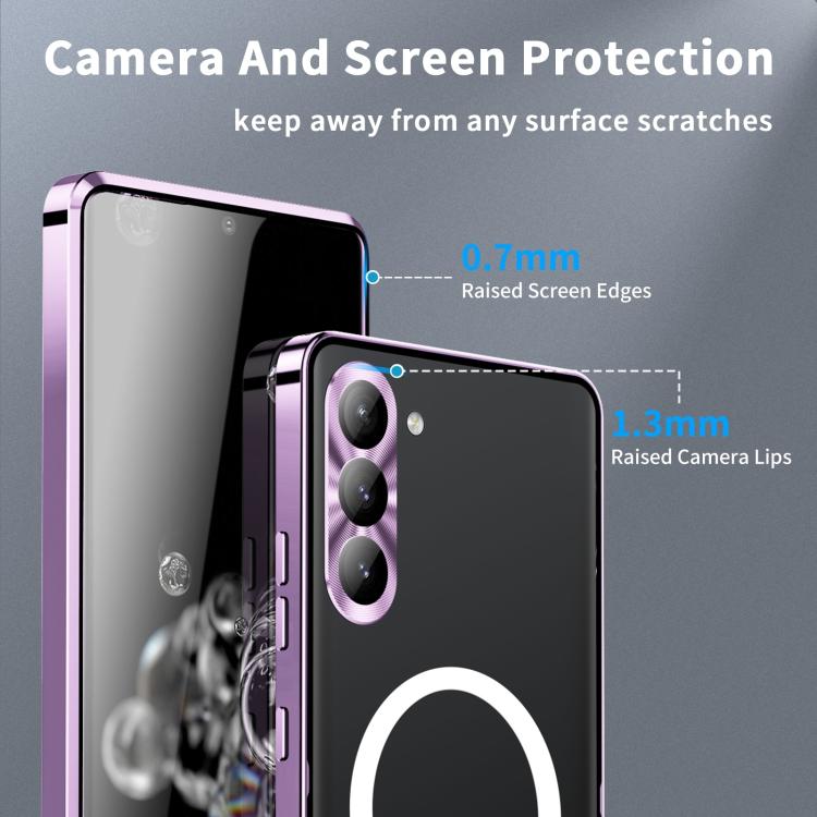 For Samsung Galaxy S25+ 5G MagSafe Magnetic Frosted Metal Phone Case(Purple)