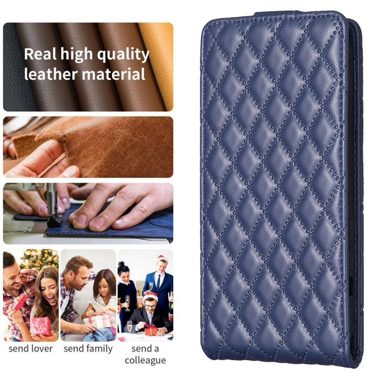 For Xiaomi 13 Pro Diamond Lattice Vertical Flip Leather Phone Case(Blue) - 13 Pro Cases by PMC TechLife | Online Shopping South Africa | PMC TechLife | Buy Now Pay Later Mobicred
