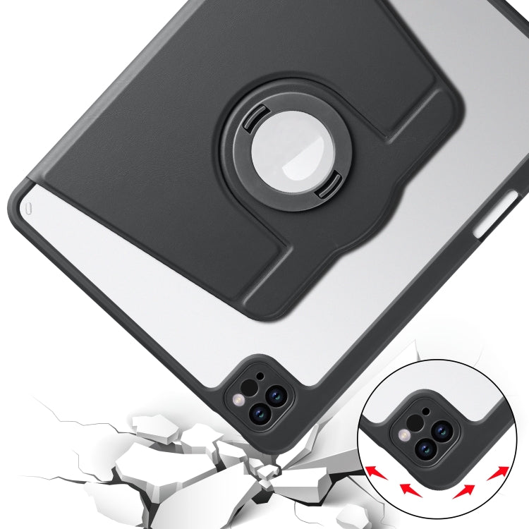 For iPad Pro 13 2024 Acrylic 360 Rotation Detachable Leather Tablet Case(Black)
