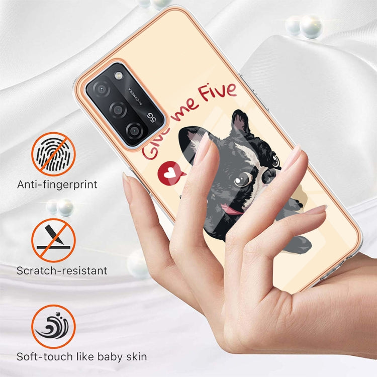 For OPPO A55 5G / A53s 5G / A54 4G Electroplating Marble Dual-side IMD Phone Case(Lucky Dog)