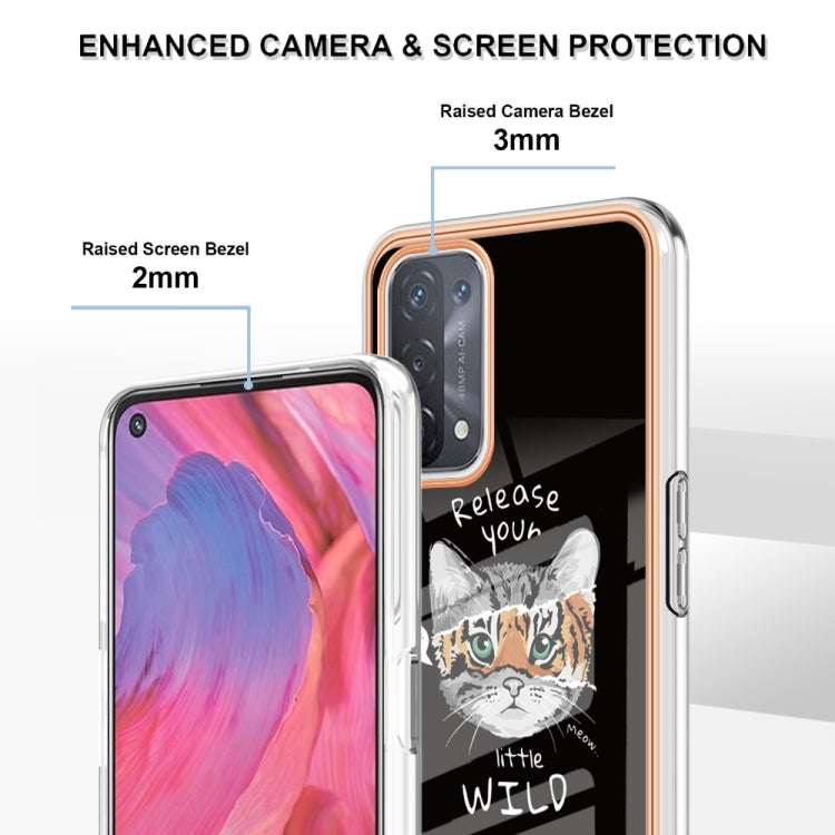 For OPPO A74 / A93 5G / A54 5G / A93s 5G Electroplating Marble Dual-side IMD Phone Case(Natural Growth) - OPPO Cases by PMC TechLife | Online Shopping South Africa | PMC TechLife | Buy Now Pay Later Mobicred