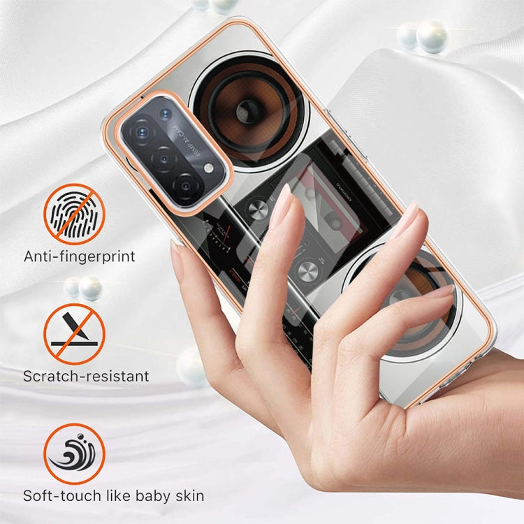 For OPPO A74 / A93 5G / A54 5G / A93s 5G Electroplating Marble Dual-side IMD Phone Case(Retro Radio)