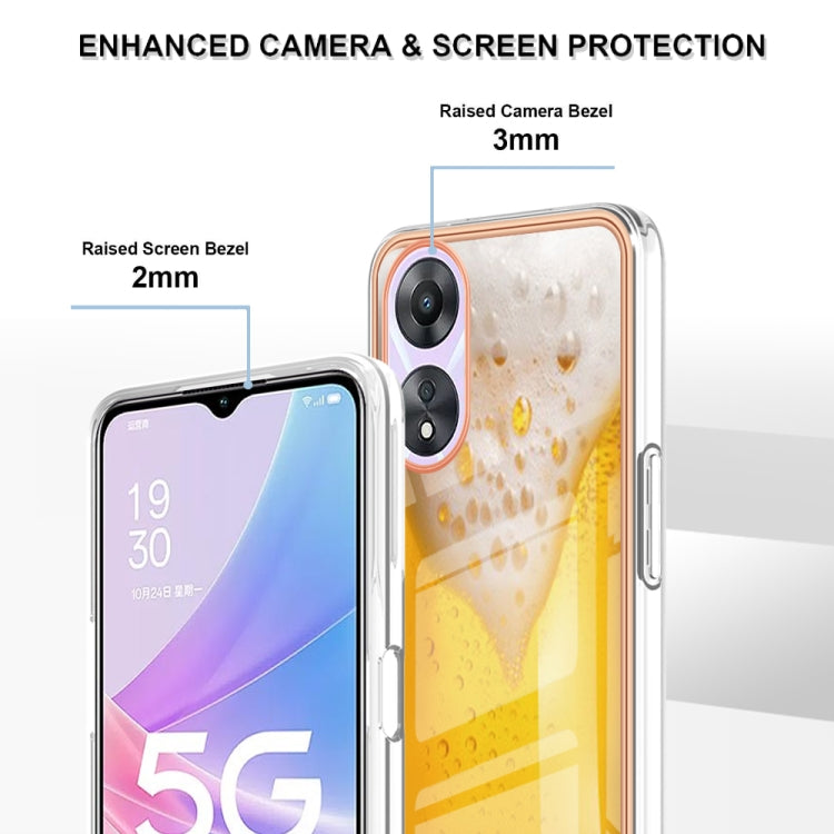 For OPPO A78 / A58 Electroplating Marble Dual-side IMD Phone Case(Draft Beer) - free shipping - PMC TechLife - Order now!