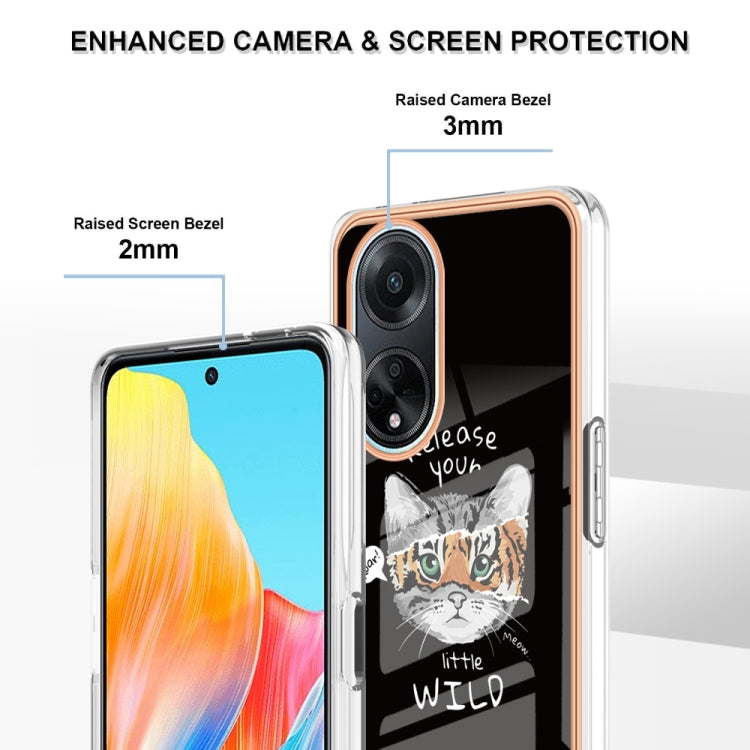 For OPPO A98 Electroplating Marble Dual-side IMD Phone Case(Natural Growth) - OPPO Cases by PMC TechLife | Online Shopping South Africa | PMC TechLife | Buy Now Pay Later Mobicred