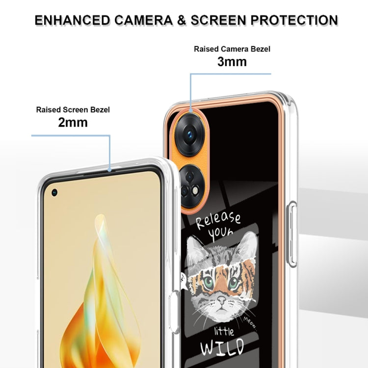 For OPPO Reno8 T 4G Electroplating Marble Dual-side IMD Phone Case(Natural Growth)