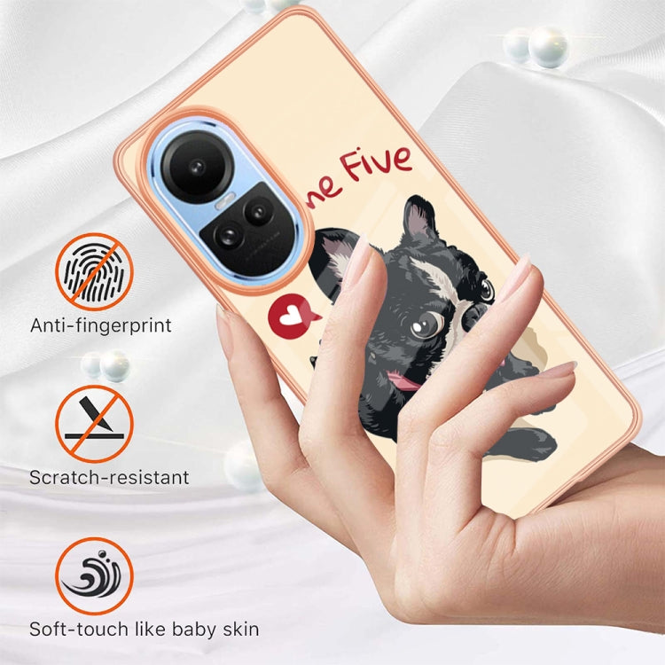 For OPPO Reno10 5G Global Electroplating Marble Dual-side IMD Phone Case(Lucky Dog) - OPPO Cases by PMC TechLife | Online Shopping South Africa | PMC TechLife | Buy Now Pay Later Mobicred