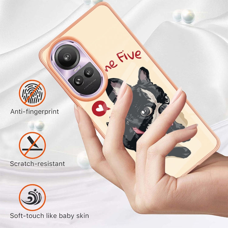 For OPPO Reno10 Pro 5G Global Electroplating Marble Dual-side IMD Phone Case(Lucky Dog) - OPPO Cases by PMC TechLife | Online Shopping South Africa | PMC TechLife | Buy Now Pay Later Mobicred