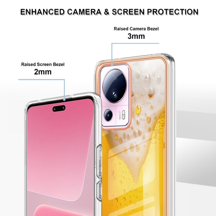 For Xiaomi 13 Lite 5G Electroplating Marble Dual-side IMD Phone Case(Draft Beer) - 13 Lite Cases by PMC TechLife | Online Shopping South Africa | PMC TechLife | Buy Now Pay Later Mobicred