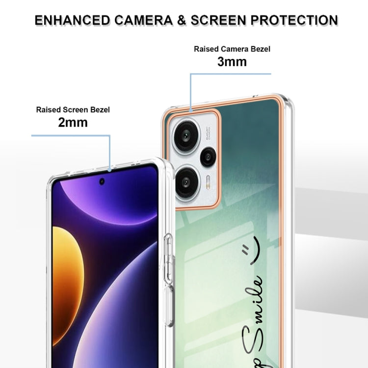 For Xiaomi Poco F5 / Redmi Note 12 Turbo Electroplating Marble Dual-side IMD Phone Case(Smile) - Xiaomi Cases by PMC TechLife | Online Shopping South Africa | PMC TechLife | Buy Now Pay Later Mobicred